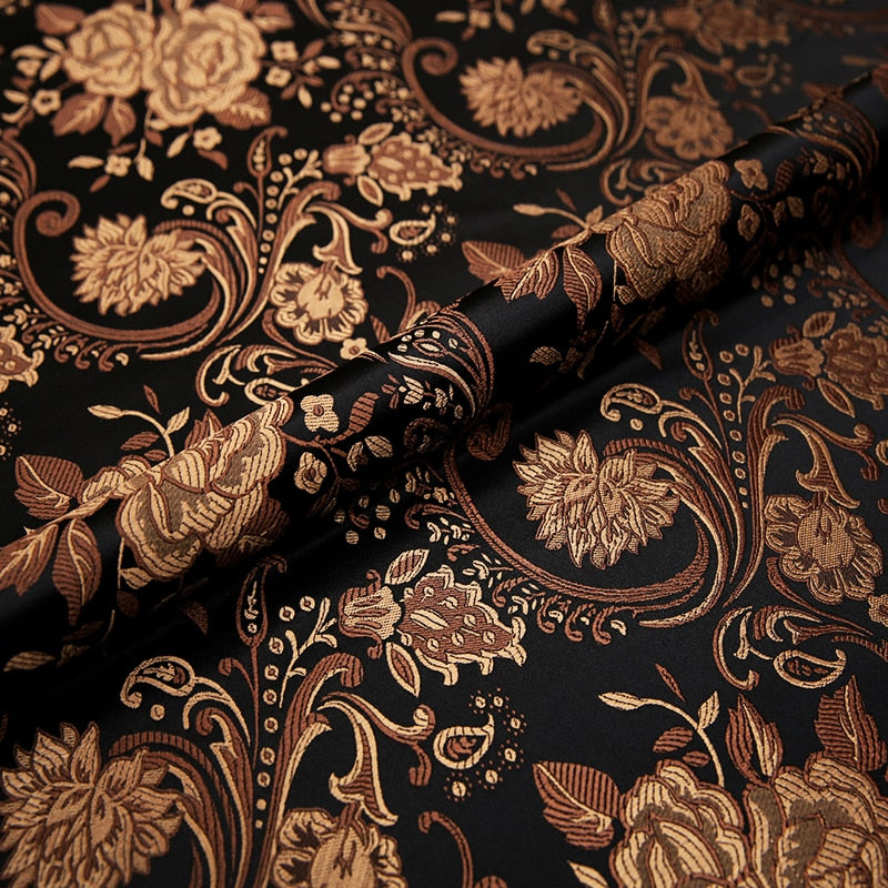 Brocade jacquard flower pattern damask fabrics by the yard