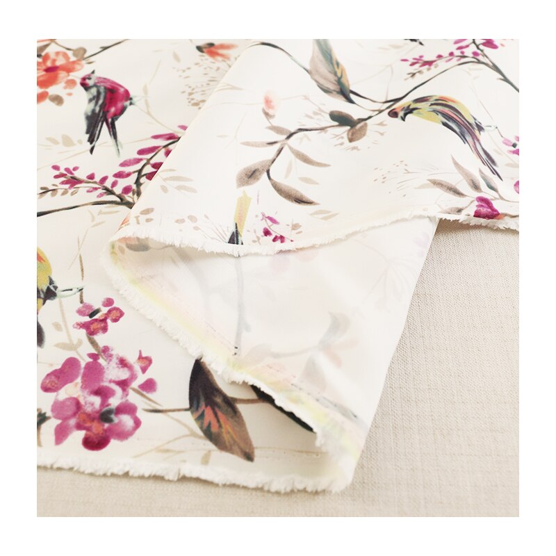 50*145 cm flower bird printing satin fabrics