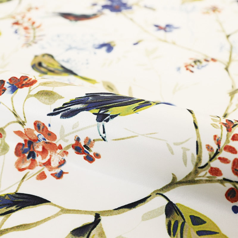 50*145 cm flower bird printing satin fabrics