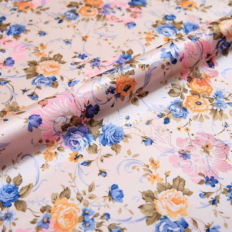 Imitation silk flowers satin jacquard pattern