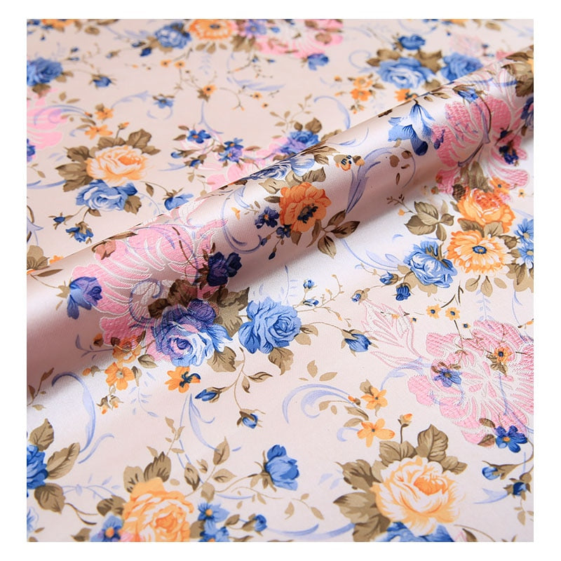 Imitation silk flowers satin jacquard pattern