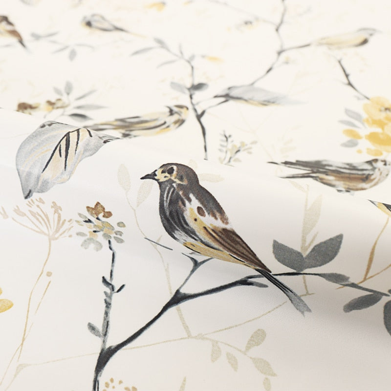 50*145 cm flower bird printing satin fabrics