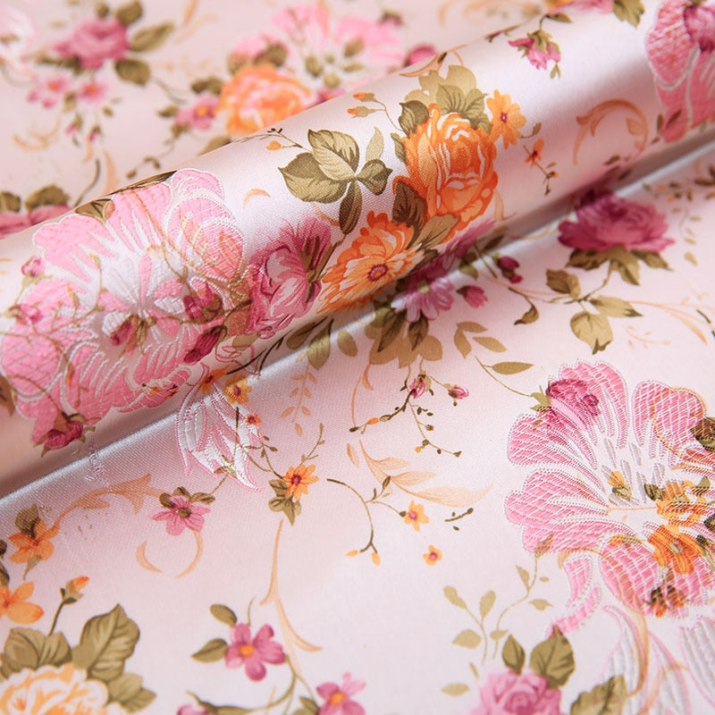 Imitation silk flowers satin jacquard pattern