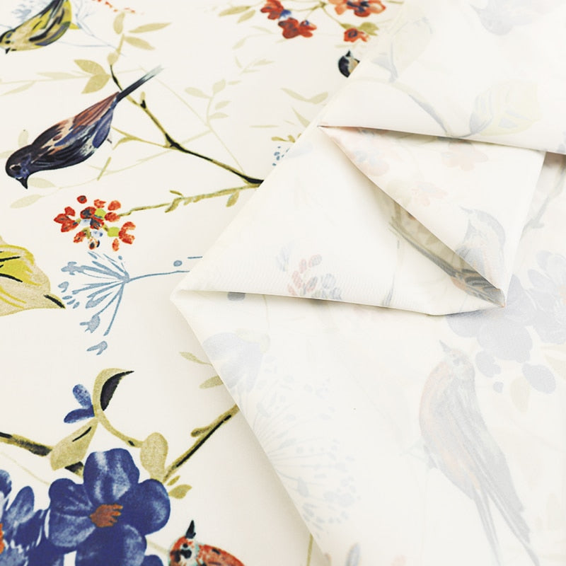 50*145 cm flower bird printing satin fabrics