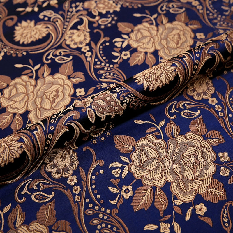 Brocade jacquard flower pattern damask fabrics by the yard