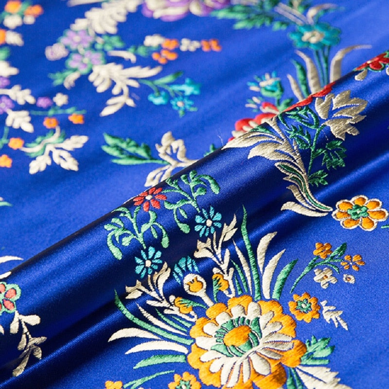 By Meter Satin Fabrics Flower Pattern Brocade Jacquard