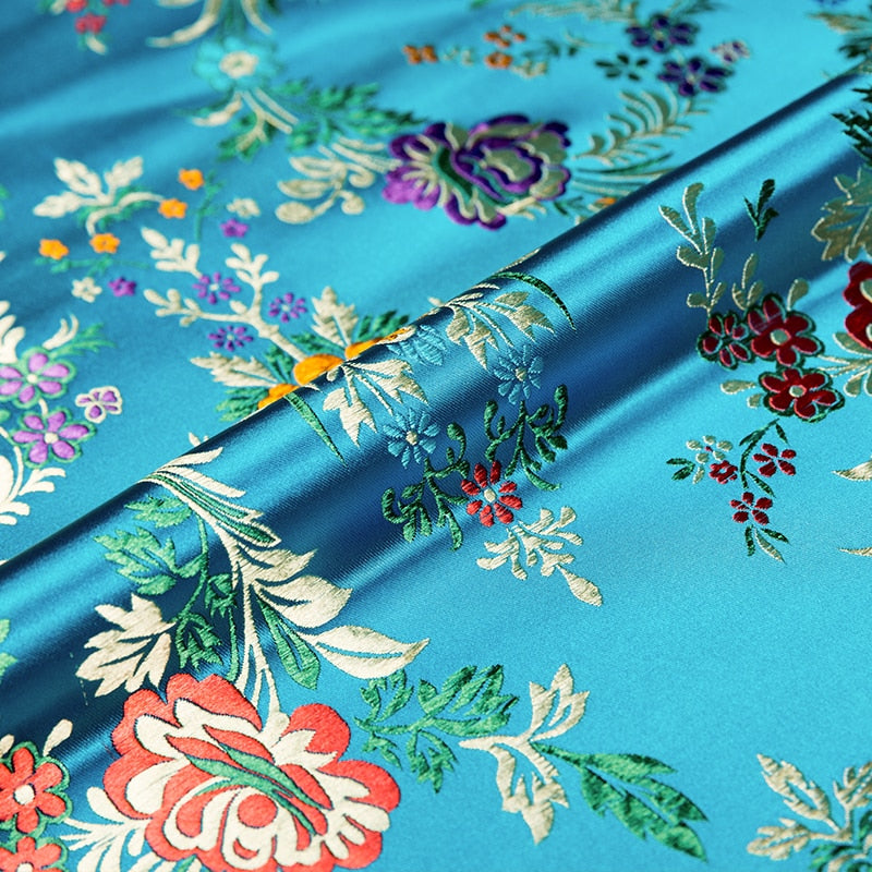 Brocade jacquard flower-pattern damask fabrics for silk satin